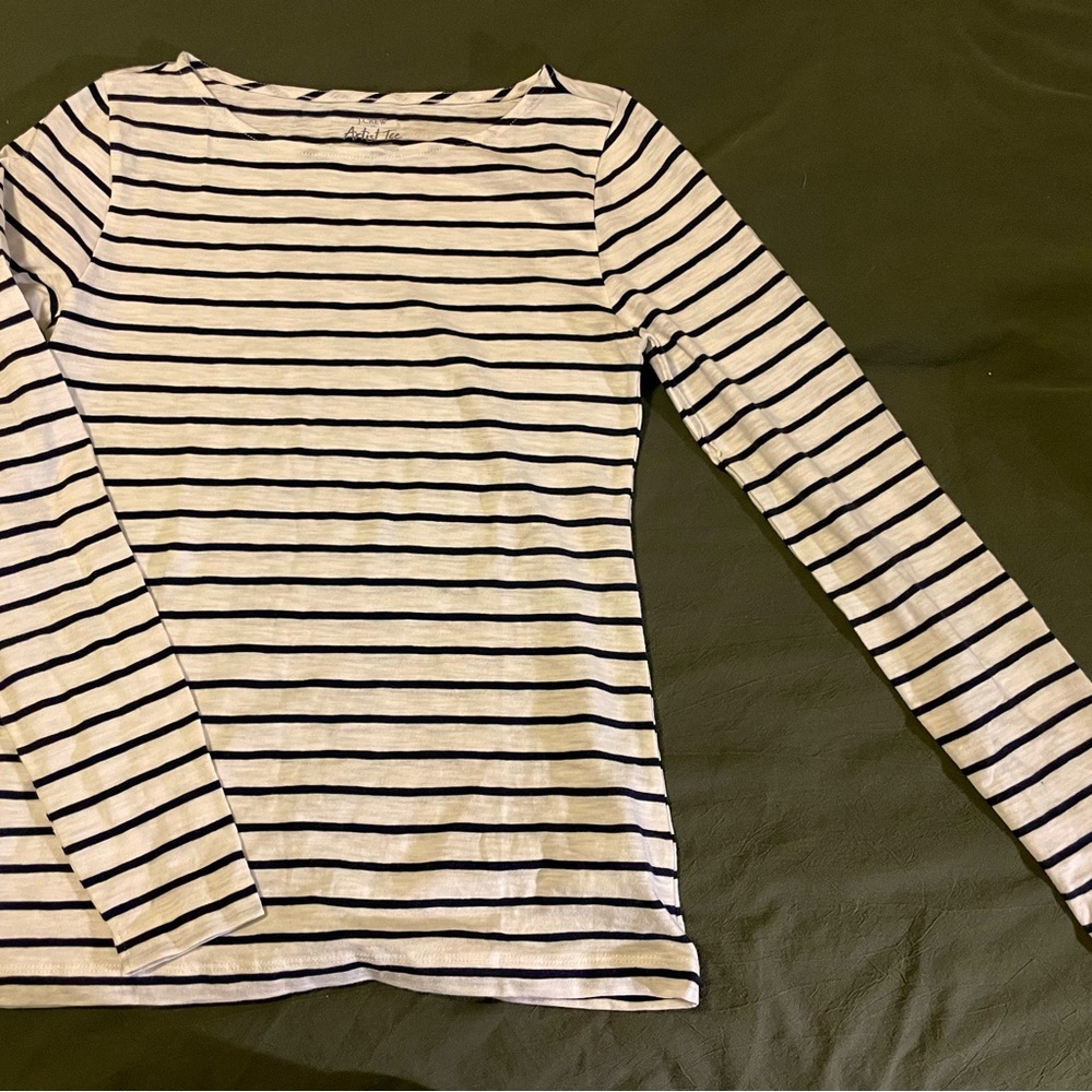 JCrew Artist Striped Long Sleeve Top